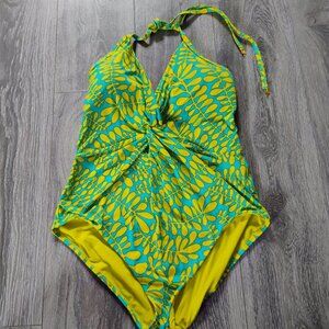 Trina Turk Plunge V Neck One Piece Swimsuit